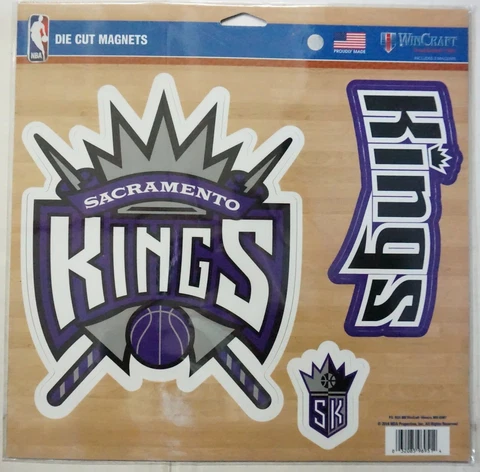 NBA Sacramento Kings Wincraft 3-Piece Magnet Set On 11" x 11" Sheet NEW! Cover