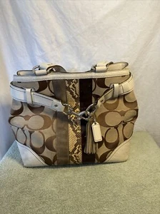 Coach No E06J-10264 Large Signature Python Handbag B6 - Picture 1 of 12