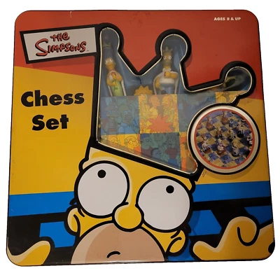 Vintage 1998 Simpsons Chess Set Game, complete, collectable - Image 1 of 4