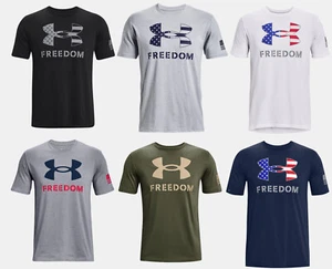 Under Armour Mens UA Freedom Big Flag Logo Short Sleeve Graphic T-Shirt SS Tee - Picture 1 of 31