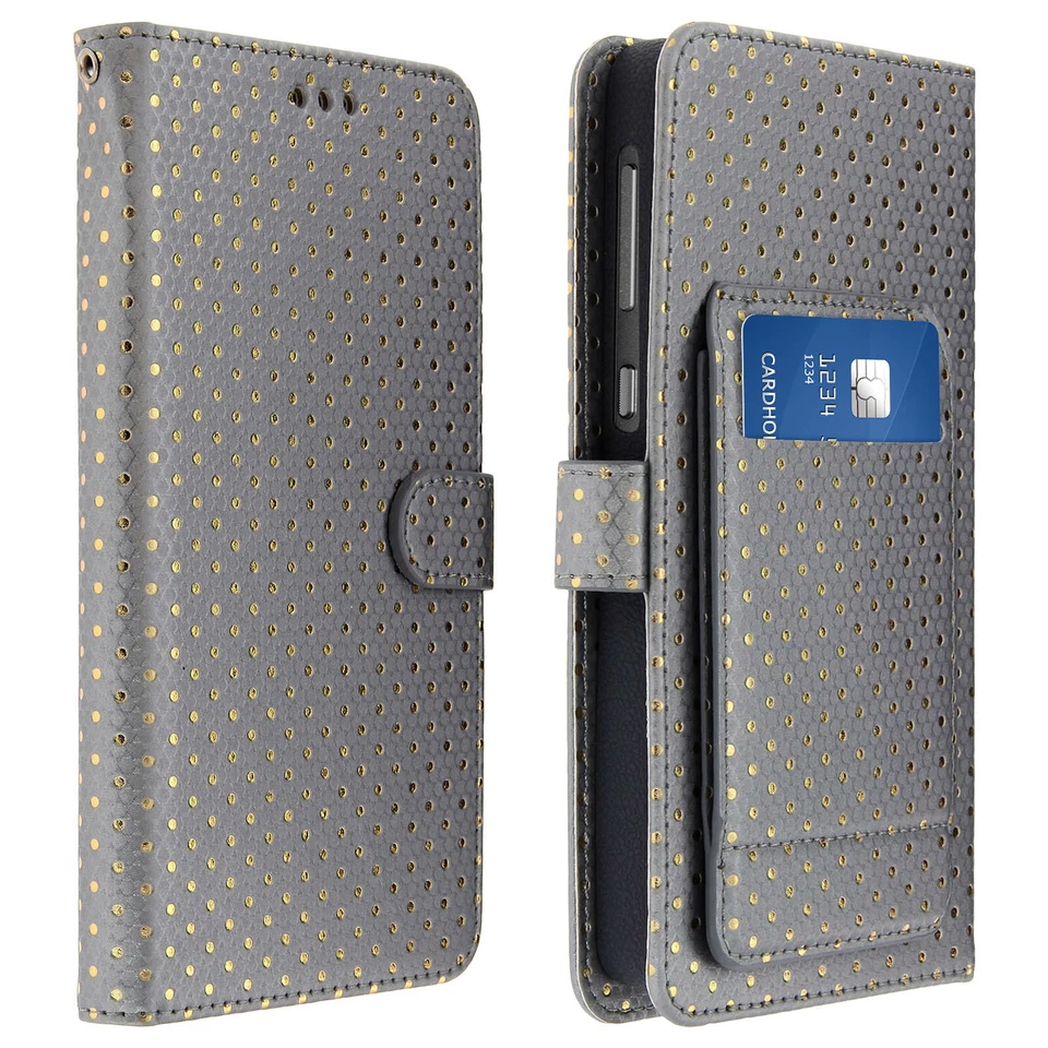 Case Smartphone Universal Cover Portfolio Case Cover XXL Argent Holder + Mirror - Image 1 of 4