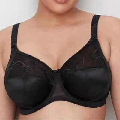 NWOT ELOMI CATE BLACK SIZE 44DD 40L STRETCH BAND UNDERWIRE FULL CUP BRA EL4030 - Image 1 of 4