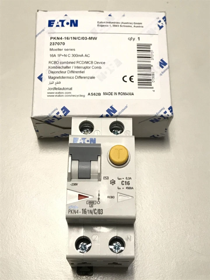 Eaton 237070 interruttore magnetotermico differenziale classe AC 1P+N 16A-0.3A P - Immagine 1 di 1