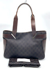 Authentic GUCCI Brown GG Canvas Leather Tote Bag 73983  SKS2298