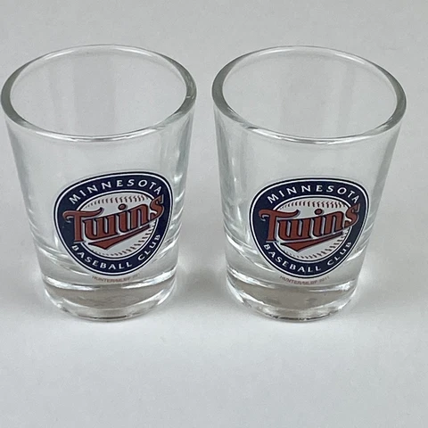 Set of 2 - Minnesota Twins MLB Baseball Club Shot Glass - Major League Baseball Cover