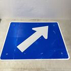 Authentic Retired Unusual Large Blue Veers Right Arrow Highway Street Sign