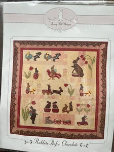 Kit de edredón incompleto Bunny Hill Designs Rabbits Prefer Chocolate Block Mes - Imagen 1 de 11