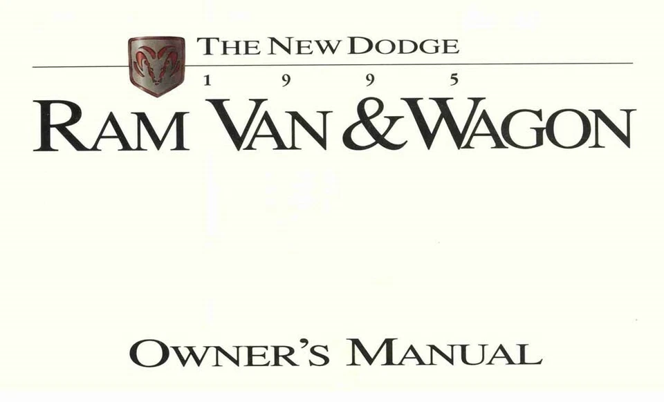 1995 Dodge Ram Van & Wagon Owners Manual User Guide - Изображение 1 из 1