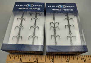 H2O Xpres Treble Hooks Size 6 Qty 8 Black Nickel Coating Lot of 2 Boxes 16 Total - Picture 1 of 3