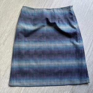 Pendleton Virgin Wool Skirt Trippy Striped Blue Violet Women's 6 Petite USA Made - Picture 1 of 6