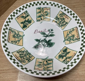 Large decorative WCL stoneware spaghetti pasta bowl Basil Serving dish  round - Picture 1 of 9