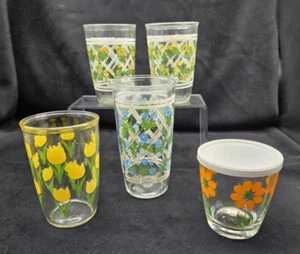 Vintage Werbe-Trinkgläser, saure Sahne, Gelee usw., wählen Sie 1 oder mehr + - Bild 1 von 8