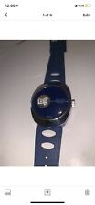 Lucerne 1970s Digital Silver & Blue Swiss Direct Read Jump Hour Windup Watch