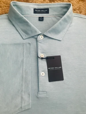 Peter Millar Crown Crafted Excursionist Polo Shirt Mens Size XL Blue NWT $160.00 - Image 1 of 4