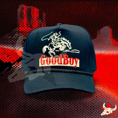 GoodBoy Hat Cowboy Country Western Retro Black SnapBack Rope Cap Marlboro - Image 1 of 4