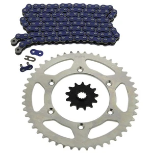 2003 Kawasaki KLX400 KLX 400 Blue Non O Ring Chain & Sprocket Silver 13/49 116L - Imagen 1 de 4