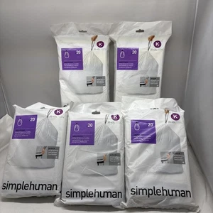 5 x Simple Human 35-45L. Size K White Trash Bags = 100 Total Bags *READ* (B81 - Picture 1 of 10