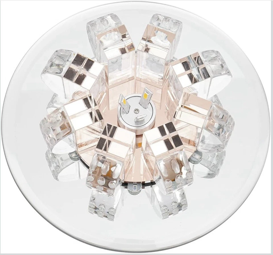 "Lámpara de techo de cristal de 7,1"" W con luz de montaje empotrado LED ajustable de temperatura de color" Foto 1 de 4