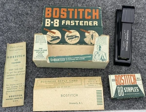 Vintage Bostitch B-8 Personal Stapler In Box Staples Made in USA Advertising - Picture 1 of 22