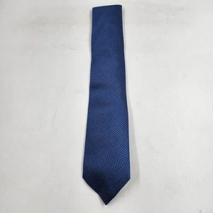 David Donahue Micro Jacquard Silk Tie Men's One Size Navy Blue - Picture 1 of 13