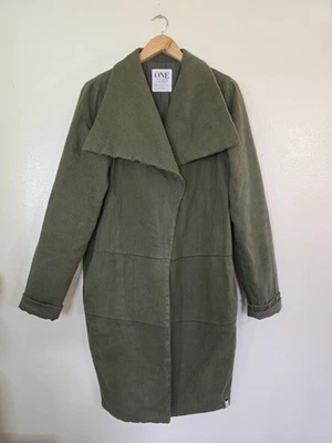 Abrigo de marinero One Teaspoon Chapman para mujer talla pequeña verde chaqueta larga  Foto 1 de 4