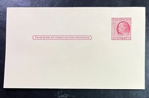 1951 2c Benjamin Franklin cartolina rossa mai usata UP UX38 - Foto 1 di 2
