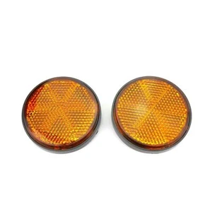 Front Fork Amber Reflex 59mm Reflectors For Kawasaki 70-75 28001-007 / 28012-006 - Picture 1 of 4