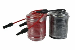 1 par de conector de extensión de panel solar de 100 pies 10 AWG cable fotovoltaico negro/rojo - Imagen 1 de 7
