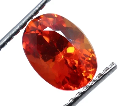 Zafiro naranja natural 5,60 quilates corte ovalado piedra preciosa facetada suelta certificada Foto 1 de 4