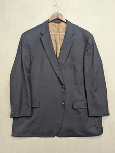 Joseph & Feiss Gold Sport Coat Mens Navy Blue Solid Wool 58L Big & Tall - Picture 1 of 7