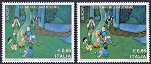 ITALY 2007 EUROPA 2007 - 100a SCAUTISMO - VARIETA' CERT.- RARITA' -30% € 12 - Imagen 1 de 2