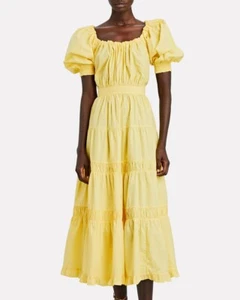 Ulla Johnson Colette Midi Dress M 6 Women's Casual Off Shoulder Tiered NEW 37339 - Picture 1 of 9