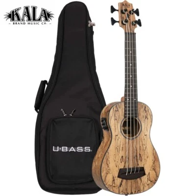 Kala U-BASS Spalted Mango Acoustic Electric Ukulele Bass UBASS-SP-MNG-FS - Image 1 of 4