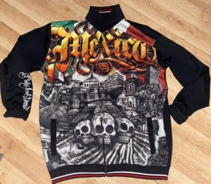 Marc Ecko Unltd Mexico Day O The Dead Skull Zip Streetwear Track Jacket Mens 2XL - Picture 1 of 3