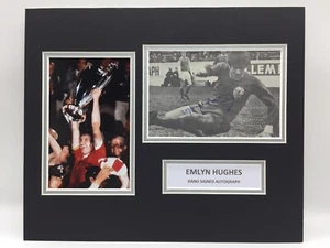RARE Emlyn Hughes Liverpool Signed Photo Display + COA AUTOGRAPH - Picture 1 of 3
