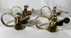 Set of 4 Brass Angel Choir Napkin Rings Holders Trumpet Hymnal Cymbals Vintage