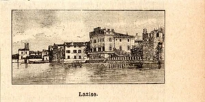 Stampa antica LAZISE MINUSCOLA VEDUTA della località sul lago 1898 Antique print - Picture 1 of 1