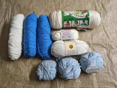 Lot Of 9 Skeins Of Yarn Reynolds Cabana Bernat Baby Soft Malina Corsage - Image 1 of 4