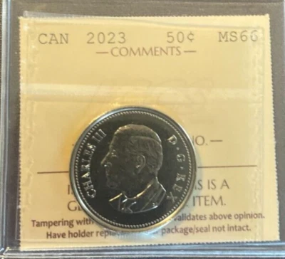 Canada - 50 cents - 2023 - Charles III - ICCS Certified - MS-66 - Image 1 of 3