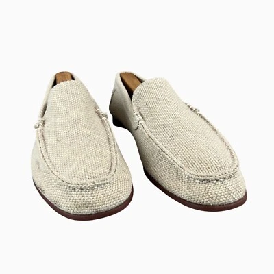 Robert Wayne Mens Size 10D Beige Fabric Preppy Resort Casual Loafers Rubber Sole - Image 1 of 4