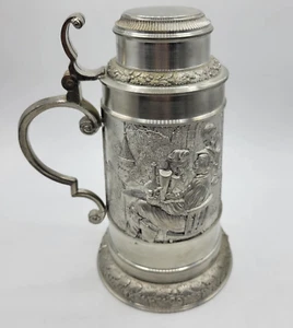 Vintage Zinn German Pewter Beer Stein Hermann Mannheim Made in Germany - Picture 1 of 12