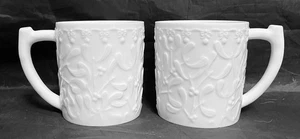 Set of 2 Bernardaud China WHITE WINTER 3 3/4" Mugs - Picture 1 of 12