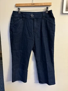 Metrostyle stretch women's dark denim capri pants size 10 excellent condition - Picture 1 of 3