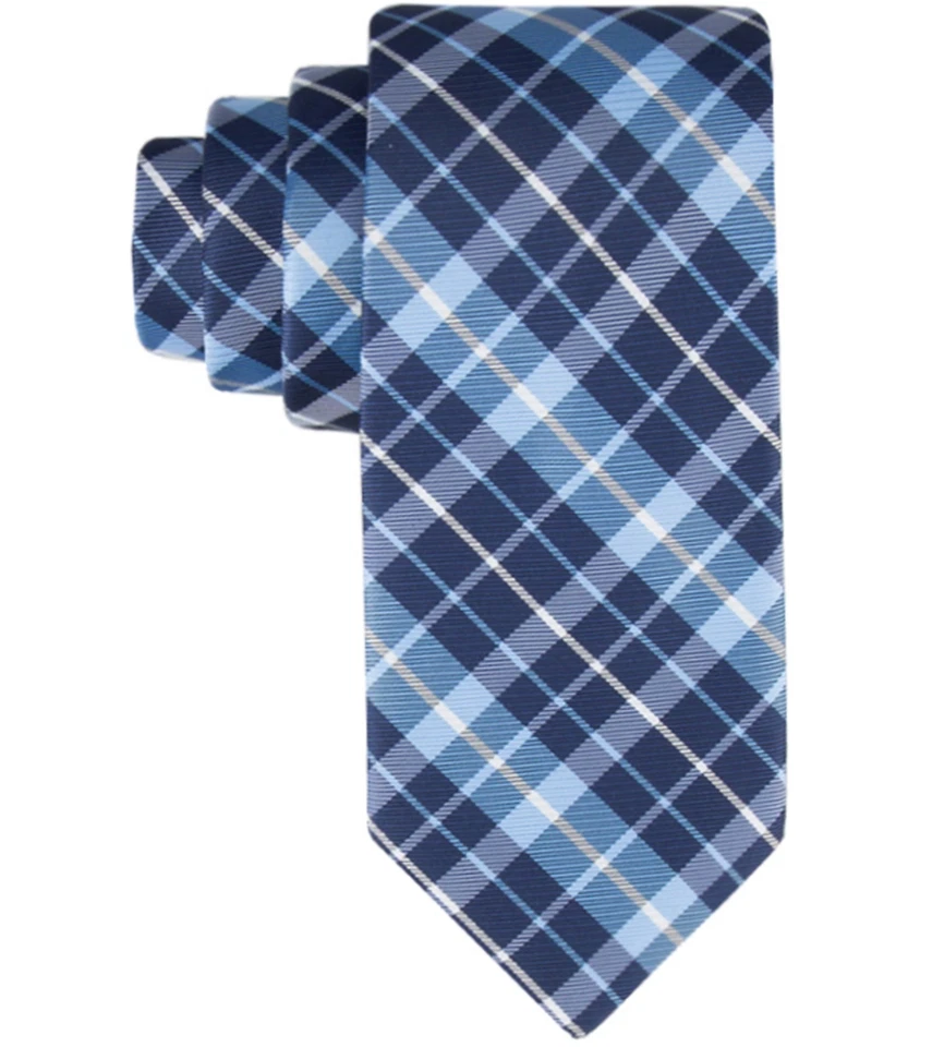 Corbata a cuadros Tommy Hilfiger clásica de sarga azul marino/azul para hombre Foto 1 de 1