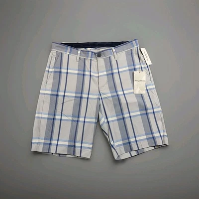 ¡Nuevo! Pantalones Cortos Tommy Bahama Island Zone Para Hombre 32 Azul A Cuadros Rendimiento Informal 10" Foto 1 de 4