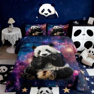 3D Panda Bettdecken-Set Twin Size, süßer Pandamuster Betteinsatz für Kind Teenager B... - Bild 1 von 8