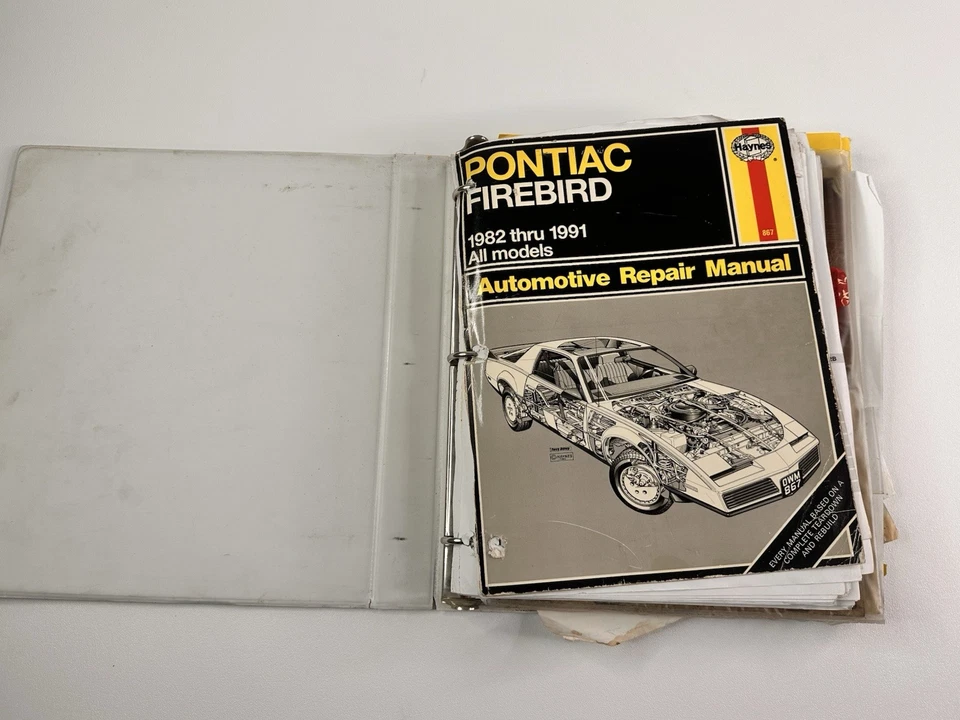 Firebird 1986 manual del propietario con carpeta manual de reparación automática Pontiac Firebird 82-91 Foto 1 de 4