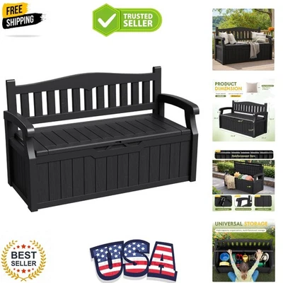 Elegant 80 Gallon Lockable Outdoor Storage Bench, UV Resistant & Waterproof - Image 1 of 4