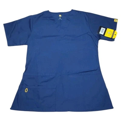 Nuevo WonderWink Unisex Talla XS Azul Marino Blusa Médica Cuello en V Mezcla de Algodón Uniforme Nuevo con Etiquetas Foto 1 de 4