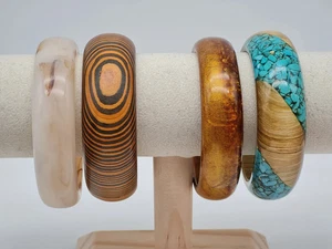 Cosmos Armband Resin Acryl Holz Türkis Gold Bronze Marmor - Bild 1 von 11